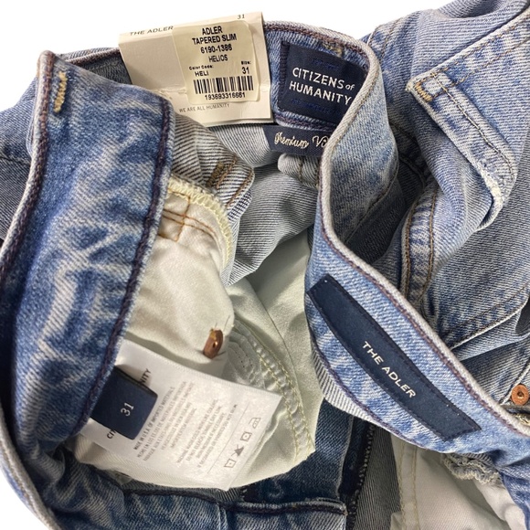 NWT Citizens of Humanity The Adler Tapered Classic Slim Stretch Jeans Heli 31 - Picture 14 of 15